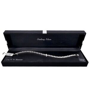 Sterling Silver 1/4 ct TW Diamond Tennis Bracelet KB21069DW12SC‑S2 NWT